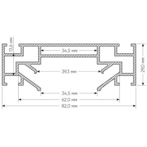 Профиль встраиваемый SOLID PROFI TR3030-AL