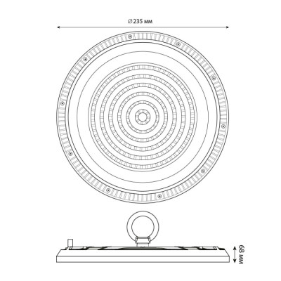 Промышленный купольный светильник  ULY-U37D-100W/4000K IP65 GREY